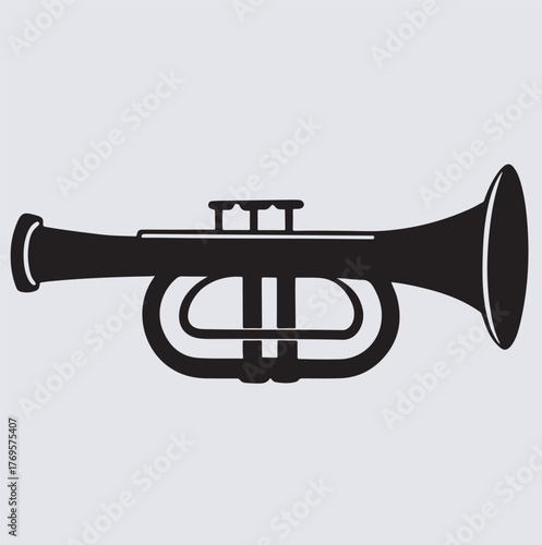 trumpet icon silhouette vector art illustration