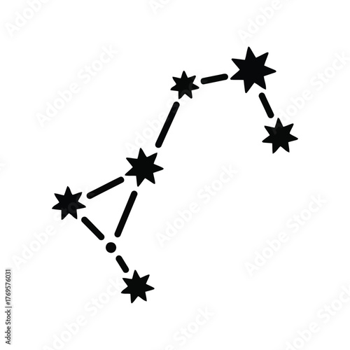 Scorpio constellation star pattern celestial night sky glyph astrology cosmic isolated on white background