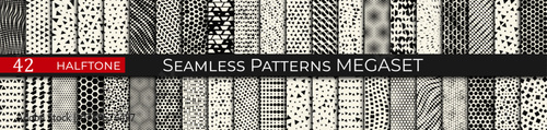 A comprehensive collection of vector halftone patterns featuring various dot sizes, gradients, and density. This set includes retro, vintage, and modern pop art styles perfect for comic book effects, 