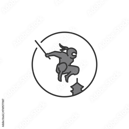 The leaping ninja figure captures Japan’s stealth legacy and action-packed allure—ideal for themed attractions, folklore tours, or branding that celebrates agility and mystery