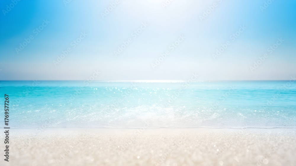 Obraz premium Beautiful tropical beach with turquoise water and white sand on sunny day