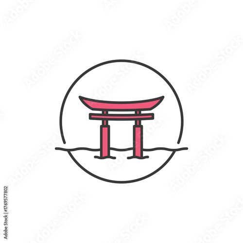 Torii gate icon marks Japan’s sacred threshold and iconic architecture—ideal for shrine visits, spiritual journeys, or branding that honors tradition, symbolism, and cultural depth
