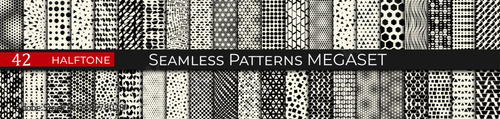 A comprehensive collection of vector halftone patterns featuring various dot sizes, gradients, and density. This set includes retro, vintage, and modern pop art styles perfect for comic book effects, 