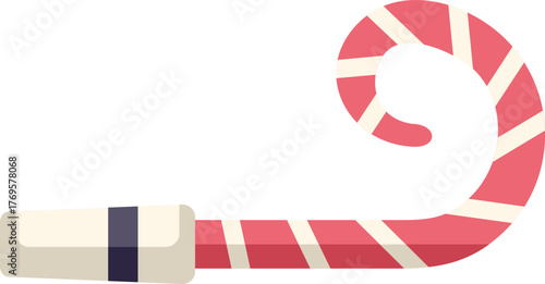 Festive party blower with red and white stripes is ready to make some noise