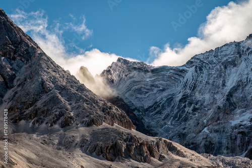 Plateau and mountainous rock formation geological landscape