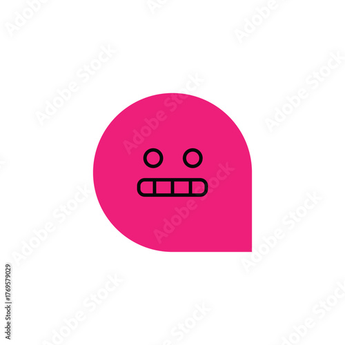 A cute pink round character with a funny toothy grin. Perfect for kids’ designs, branding mascots, and happy digital illustrations.
