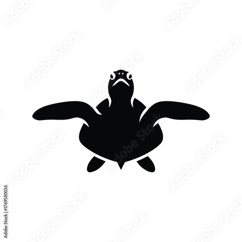 Wallpaper Mural Minimalist silhouette sea turtle silhouette icon ocean wildlife symbol aquatic animal silhouette vector art isolated on white background Torontodigital.ca