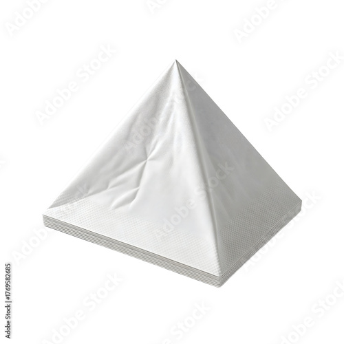 Wallpaper Mural Three-dimensional white pyramid with fabric-like texture against a black background representing simplicity and minimalism concept of modern design Torontodigital.ca