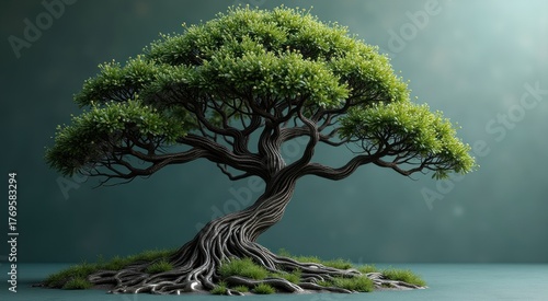 Tree that is growing out of a small island genealogy tree illustration	 plant background