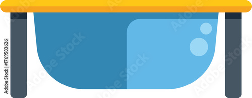 Simple vector illustration of bathtub with legs isolated on white background