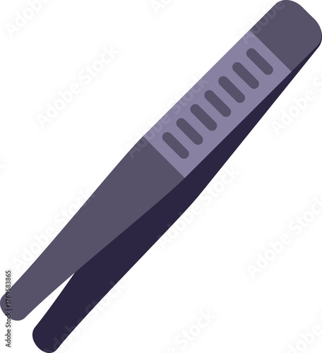 Simple illustration of metal tweezers lying open on a white background