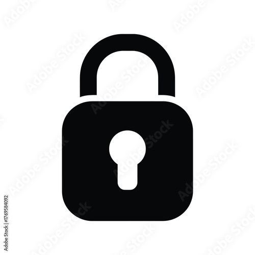 Secure digital padlock icon for online safety data protection privacy security and access control concepts isolated on white background