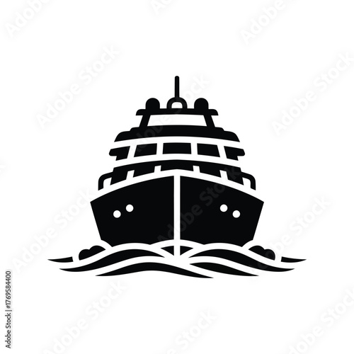 Modern luxury yacht sailing on ocean waves nautical transport symbol icon watercraft isolated on white background