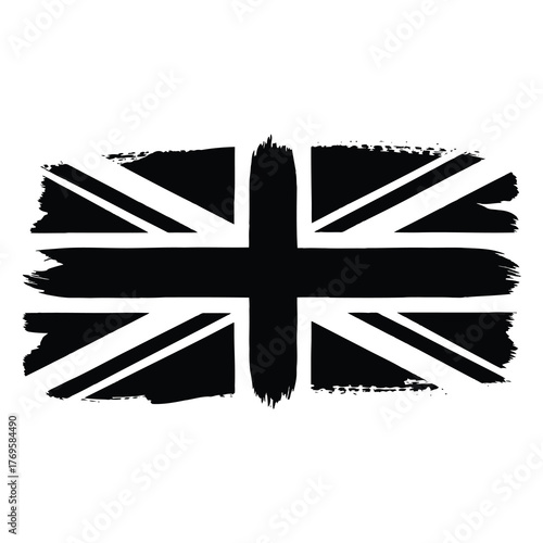Black and white union jack flag illustration