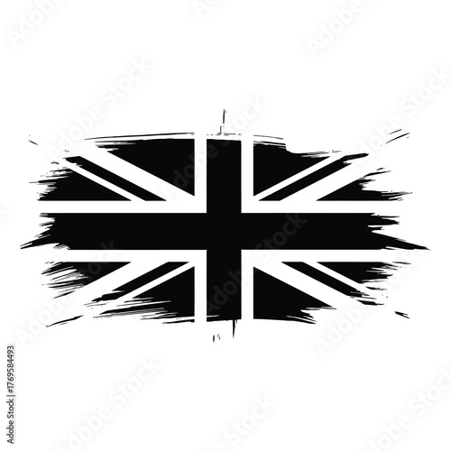 Grunge black and white union jack flag design
