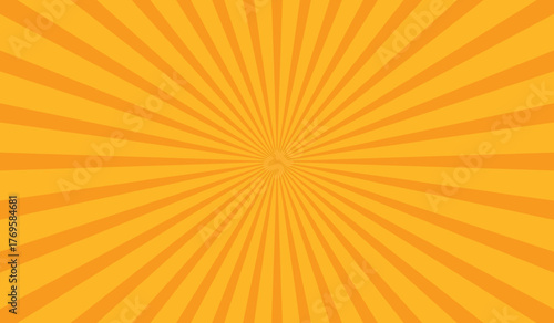 Vibrant Orange and Yellow Sunburst Background - Bold Radial Ray Pattern Vector for Sale Banners, Comic Book Style, and Retro Pop Art Design