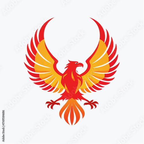 Fiery Phoenix Rising Symbol of Rebirth and Renewal in Bold Colors