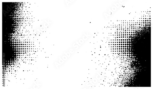 A bold, high-contrast abstract background featuring halftone dots, sweeping stripes, and distressed texture. Ideal for graphic design, posters, banners, and layouts needing a modern