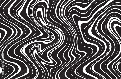 Wallpaper Mural Abstract Wavy Line Pattern | Black and White Fluid Background for Modern Art and Graphic Design Torontodigital.ca