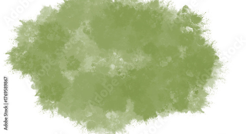 Abstract cloud of green watercolor paint isolated on transparent background delicate and dreamy texture for backgrounds, invitations, and creative projects