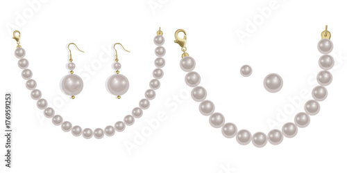 Elegant Pearl Jewelry Collection with Necklaces and Earrings