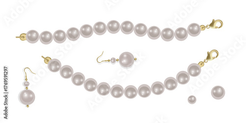 Elegant Pearl Jewelry Collection with Necklaces and Earrings