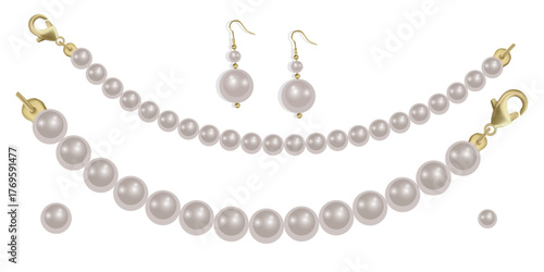Elegant Pearl Jewelry Collection with Necklaces and Earrings