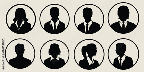Profile icon. Avatar icons set. Male and female head silhouettes.  person icon. User icon vector set. Profile and people silhouette collection. 