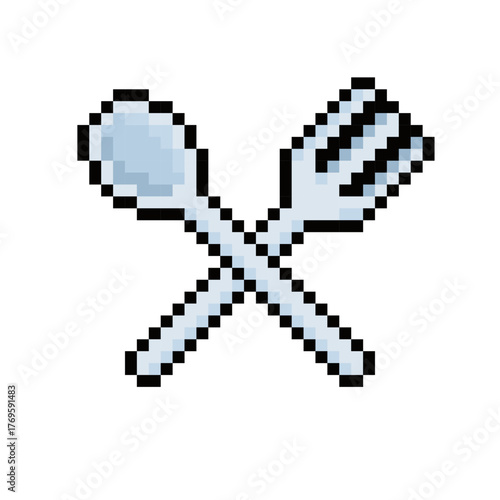 cutlery fork spoon pixel art