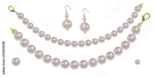 Elegant Pearl Jewelry Collection with Necklaces and Earrings