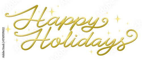 Happy holidays text phrase. vector calligraphy. Greeting holiday card, Christmas and New Year phrase. Hand lettering inscription to winter holiday design