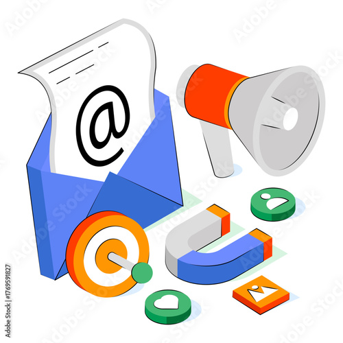 Creative design illustration of mail marketing 