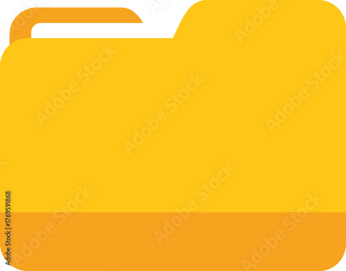Simple and vibrant yellow folder icon symbolizing digital file management and organization