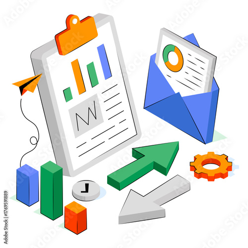 An illustration design of business mail transfer 