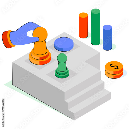 A trendy design illustration of business strategy 