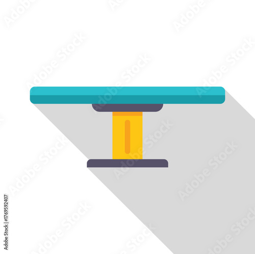 Springboard standing on white background, representing diving or gymnastics training, showcasing sporting equipment