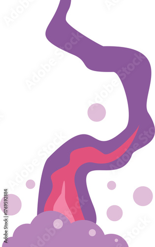 Swirling, colorful potion emits smoke and bubbles, creating a magical and enchanting atmosphere