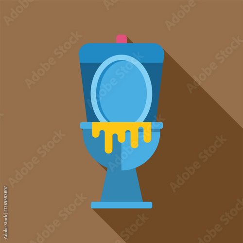 Overflowing toilet bowl is leaking urine, illustrating plumbing problems and home maintenance needs