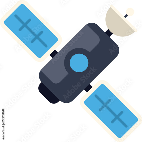 Satellite orbiting earth, transmitting data and facilitating global communication