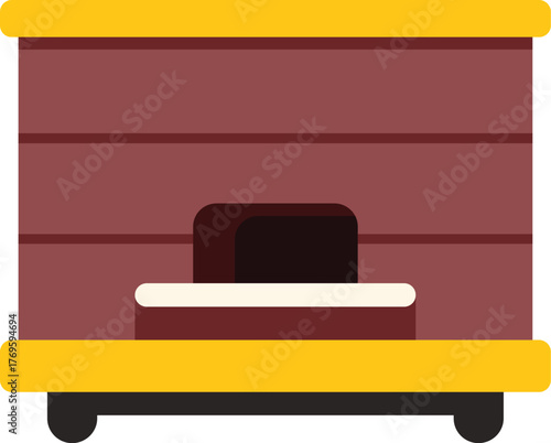 Small mobile beehive for honey production, showing the entrance and the wooden structure