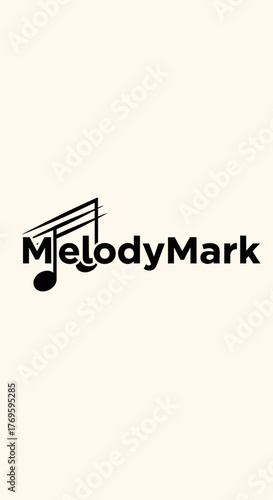 MelodyMark Logo - Musical Note and Text Design for Branding.