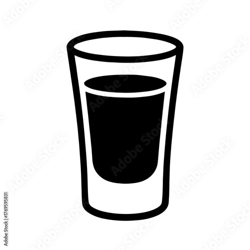minimalist illustration of a shot glass