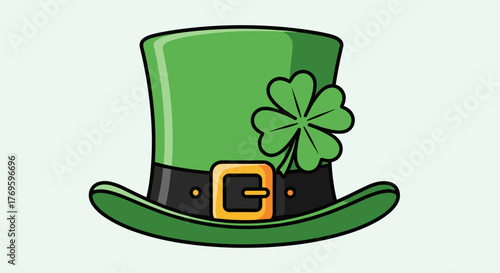 a lucky leprechaun hat with a four-leaf clover