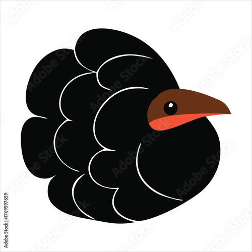 Vector art illustration of a wild bird head