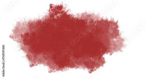 Watercolor splash of red color isolated on transparent background, perfect for adding a touch of elegance and creativity to your designs and projects