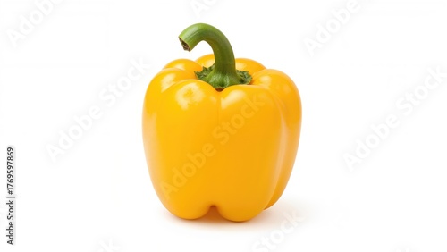 Paprika. Pepper yellow. Bell pepper isolated on white. With clipping path. Full depth of field.