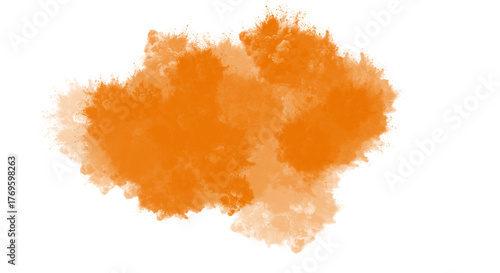 Orange watercolor splash isolated on transparent background, a warm and inviting element for adding a touch of artistic flair to your creative projects