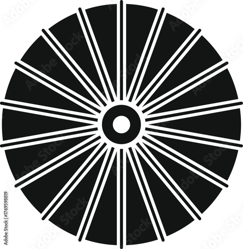 Traditional japanese parasol creating circular shade, offering protection from sunlight