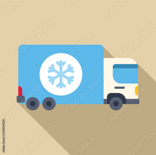 Refrigerated truck ensuring temperature controlled transportation of goods, maintaining freshness and quality during delivery