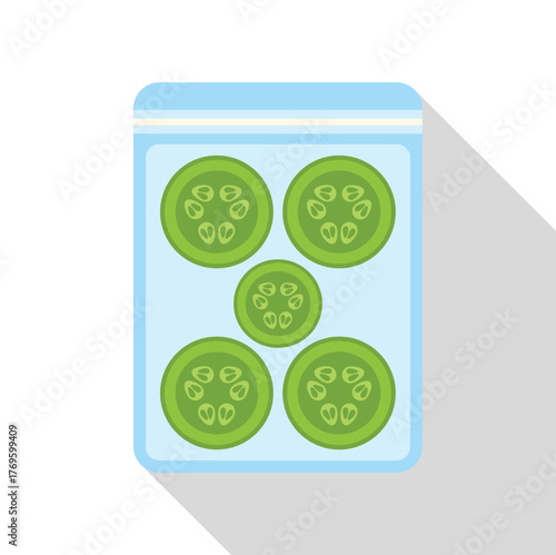 Sliced cucumbers preserved in a vacuum sealed bag, maintaining their freshness and flavor